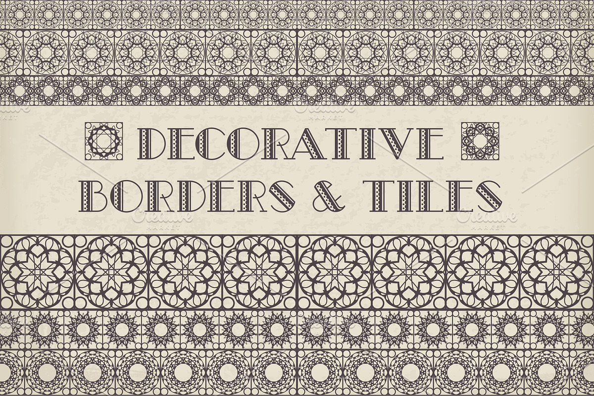 50 Decorative Borders & Tiles, an Object Graphic by dacascas (Photo 1 of 8)