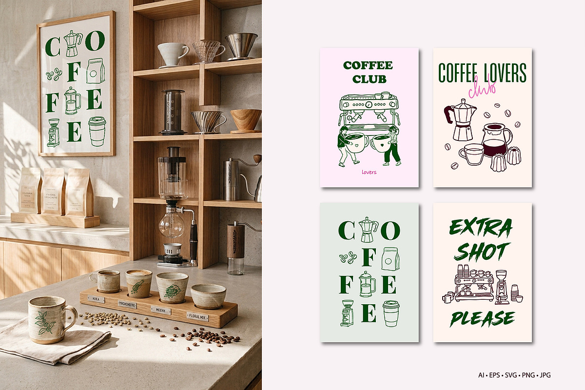 Specialty Coffee Vector Bundle, an Object Graphic by SunnJaneArt (Photo 12 of 18)