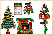 Christmas Clipart Png set, a Decorative Illustration by The GG Shop (Thumbnail 5 of 9)