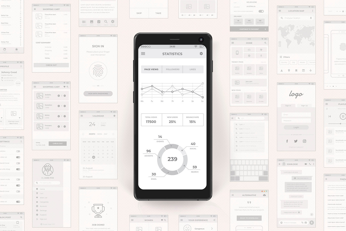 Wireframes and Sitemaps Bundle, a Wireframe Template by Sargatal (Photo 12 of 17)
