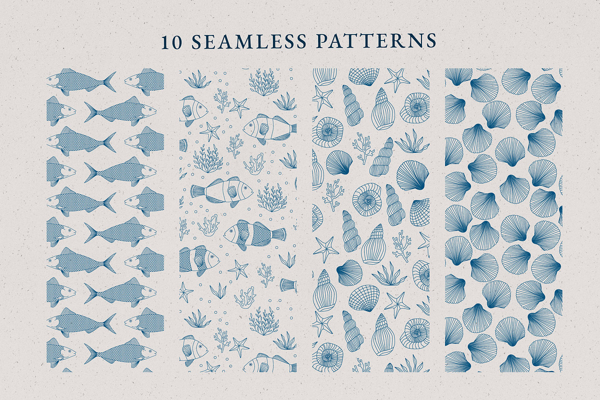 Blue Fishes, a Pattern Graphic by Anatartan Design (Photo 5 of 7)