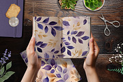 Elegant Purple Leaves Digital Paper, a Background Graphic by V Design Creator (Thumbnail 2 of 12)