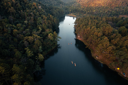 Beatiful high angle view nature lake and forest in the morning,P, a Nature Photo by Art Rachen