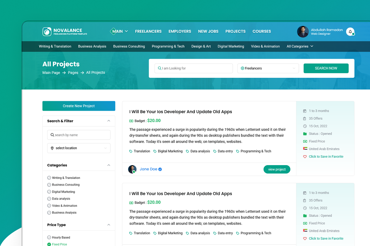 Novalance - Freelancer Marketplace, a HTML Template by Phenix Themes (Photo 11 of 13)
