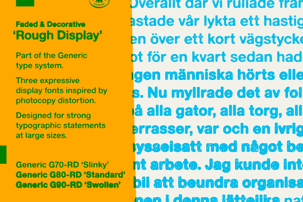 Generic – Rough Display (3 Fonts), a Sans Serif Font by More Etc. Studios (Photo 2 of 12)