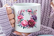 Pink & Purple Peony Flowers Clipart, an Illustration by CraftArtStudio (Thumbnail 5 of 6)