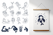 Celestial - Stars and Moons Cliparts, an Illustration by OxanaTally (Thumbnail 3 of 11)
