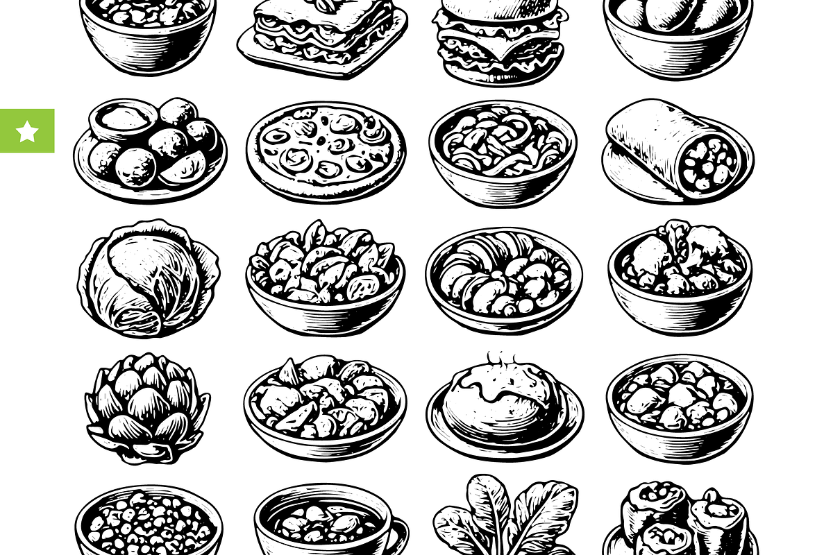 Vintage Soup & Salad Illustrations, an Object Graphic by RT Studio (Photo 2 of 3)