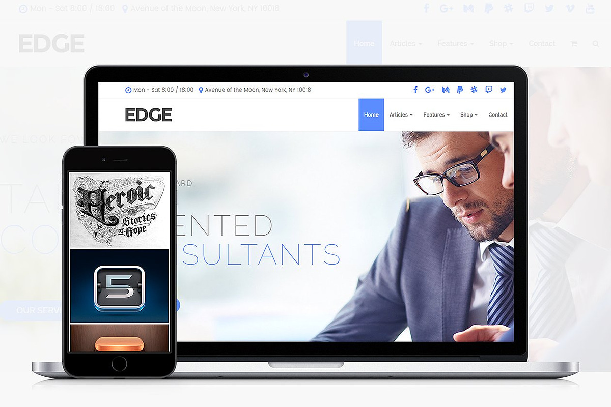 Edge Business WordPress Theme, a WordPress Template by Visualmodo (Photo 10 of 18)