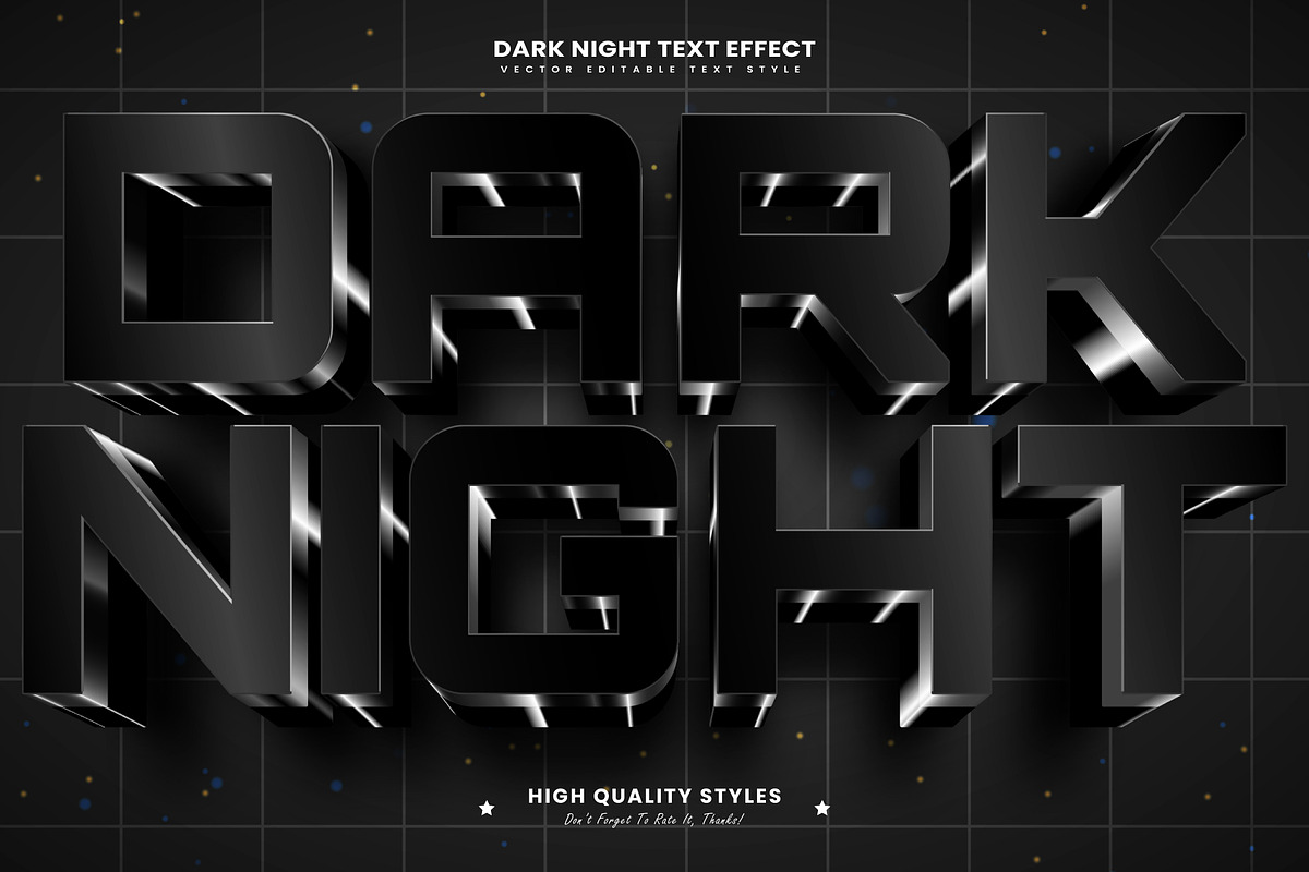 Dark Night Editable Text Effect, a Layer Style Add-On by Niestart Creation (Photo 2 of 2)