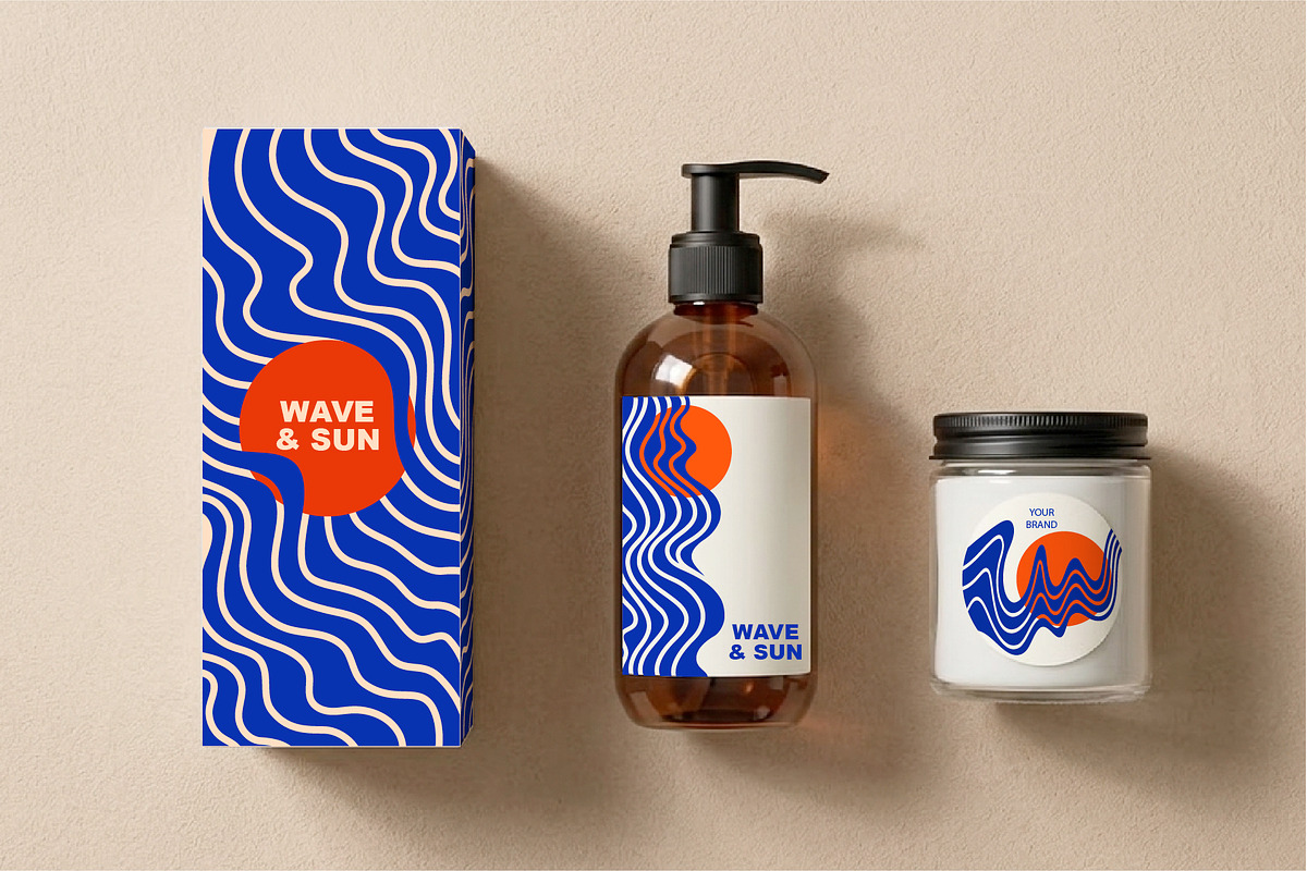 Wave and Sun. Abstract Designs, an Object Graphic by Lettering_Logo (Photo 5 of 8)