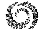 50 Elegant Floral Leaf Spiral Frame, a Decorative Illustration by Amazin_art (Thumbnail 25 of 25)
