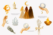 wiccan clipart mystical elements set, a Decorative Illustration by Patishop Art (Thumbnail 5 of 10)