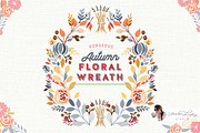 Floral Wreath Autumn Fall Decor, a Decorative Illustration by Lauren Lesley Studio (Thumbnail 1 of 2)