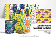 Dinosaur Seamless Pattern, Editable, a Pattern Graphic by NDesigns (Thumbnail 1 of 4)