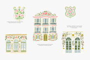 watercolor pastel rococo clipart set, a Decorative Illustration by Patishop Art (Thumbnail 2 of 9)
