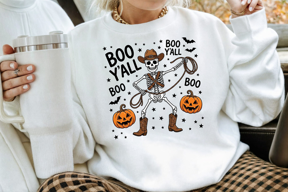Cute Lasso Skeleton Pumpkin Design, a Seasonal Illustration by Creative Art (Photo 3 of 3)