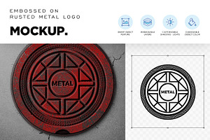 Engraved Manhole Cover Logo Mockup