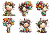 Whimsical Birthday Unicorn PNG Clipa, an Illustration by Daily.Designs (Thumbnail 7 of 7)
