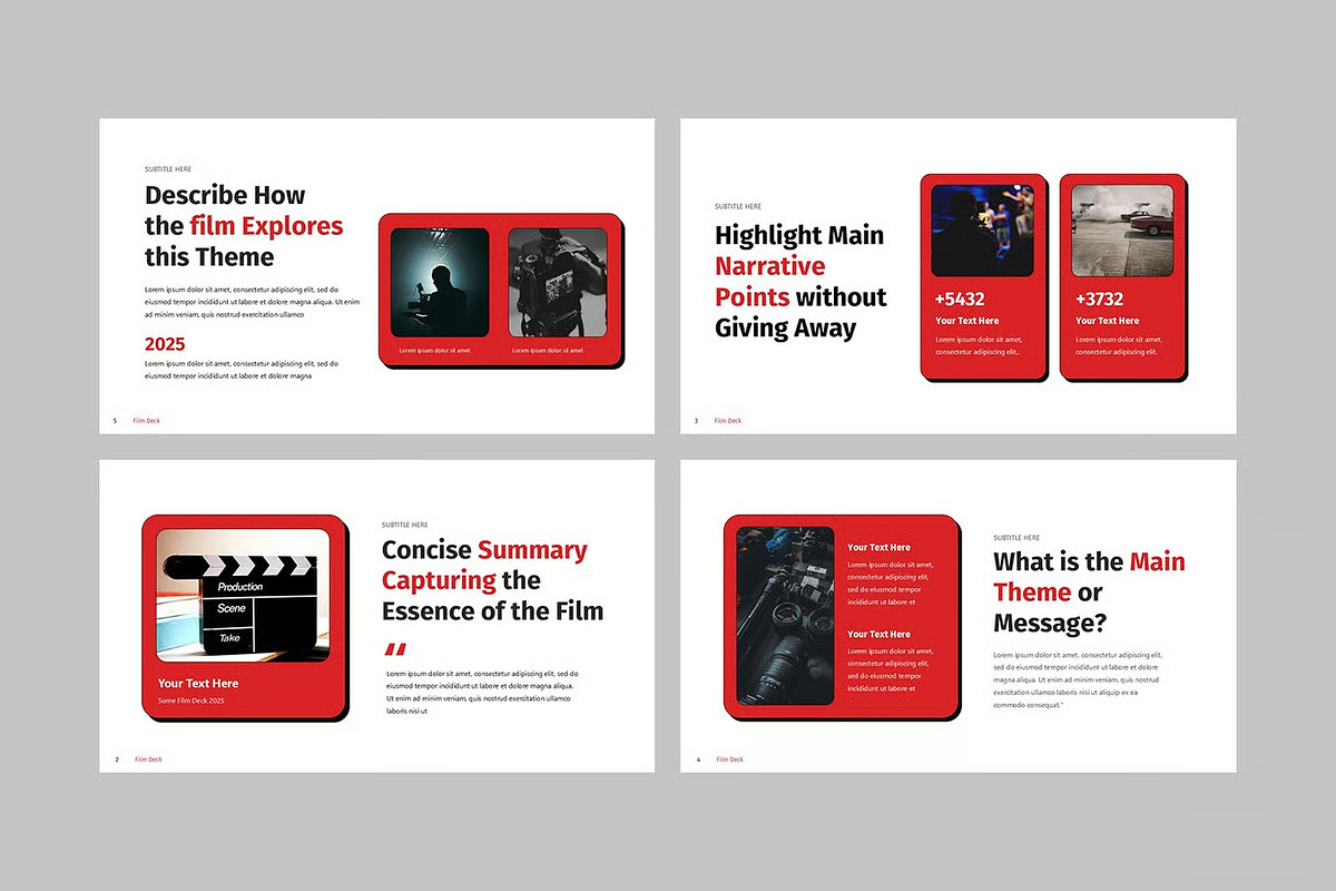 Film Movie Deck Keynote Templates, a Presentation Template by Fit-tee (Photo 3 of 4)