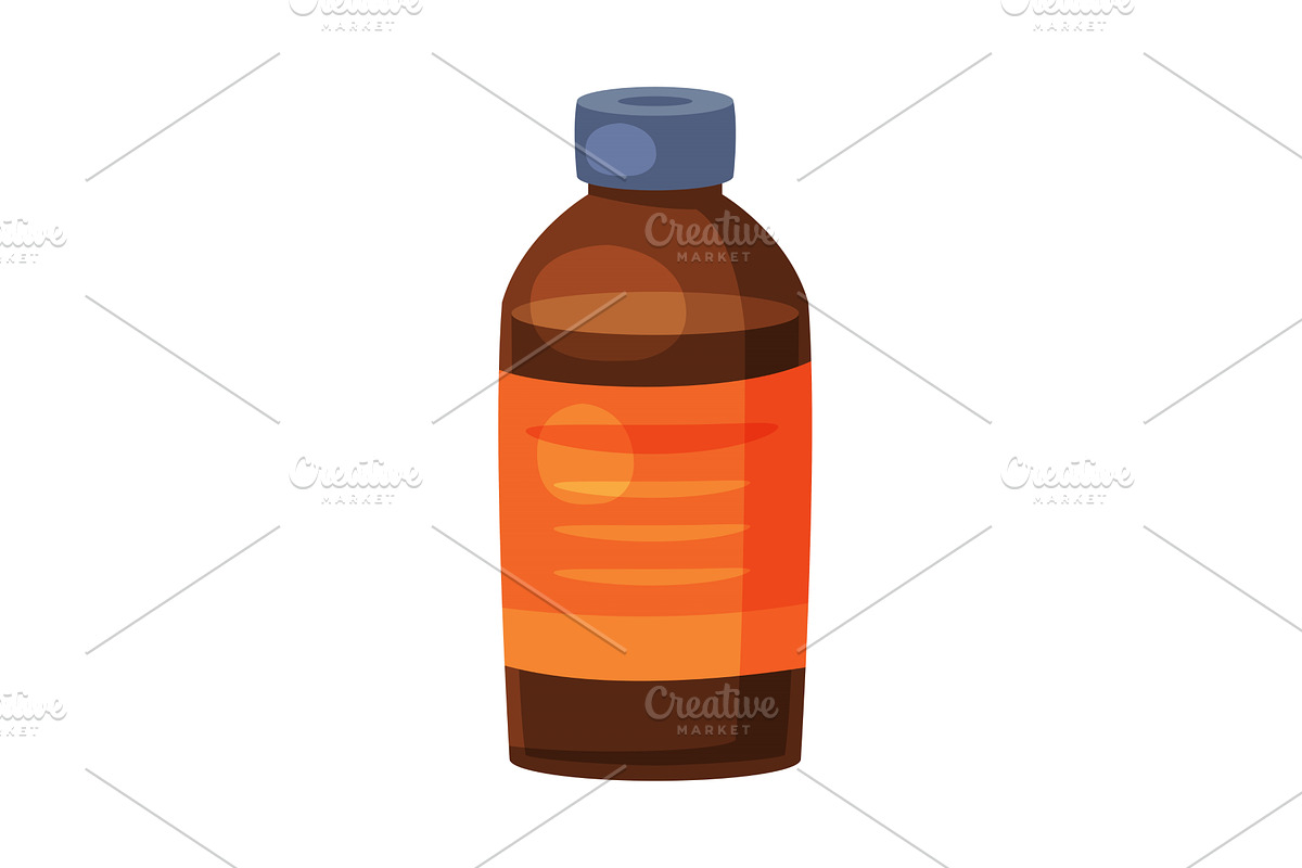 Glass Medicine Bottle with Liquid, a Healthcare Illustration by TopVectors