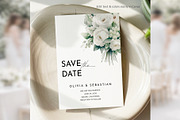 WhiteFloral Save the Date CanvaBD012, an Invitation Template by TyphoonStudio (Thumbnail 6 of 9)