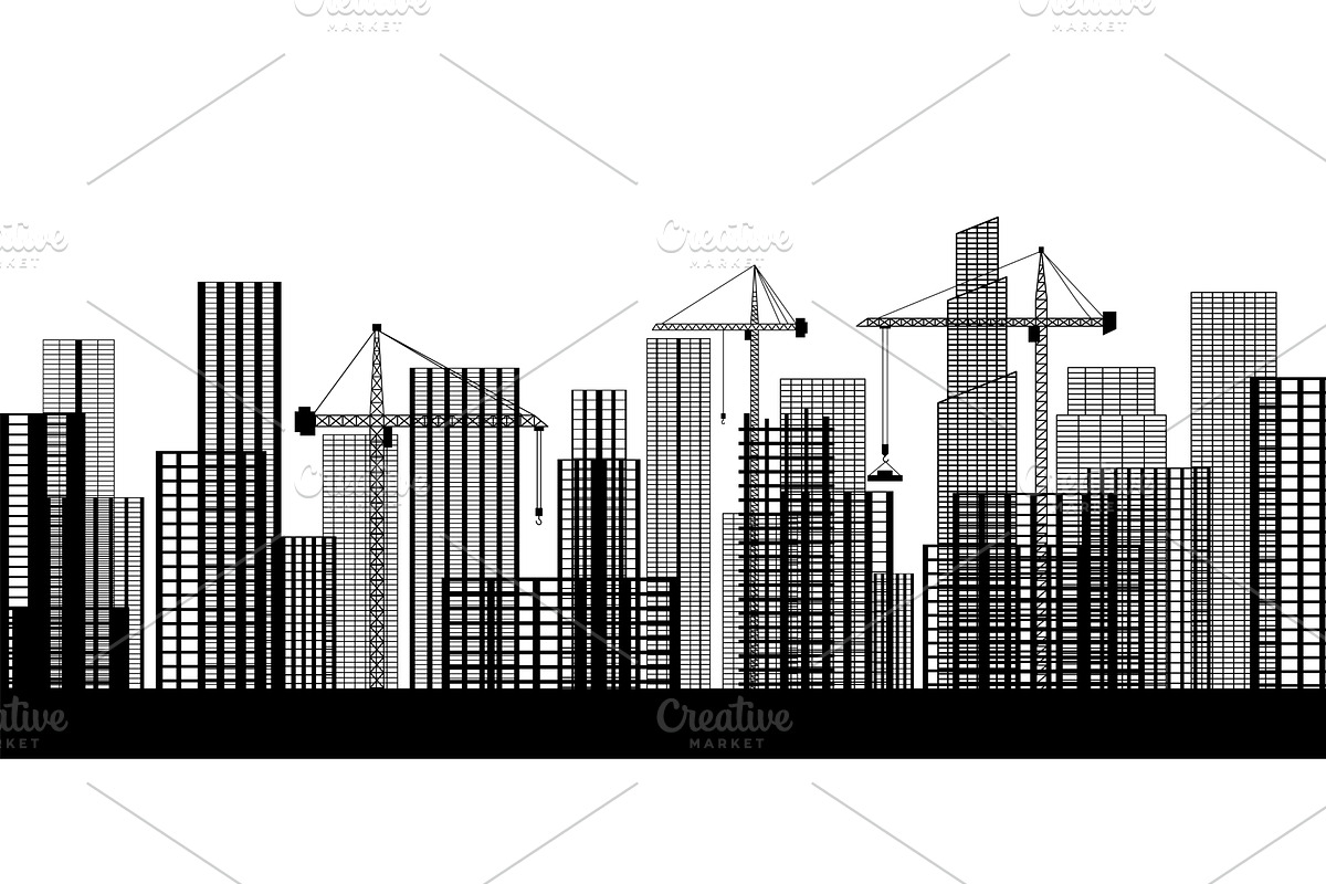 Buildings under construction, an Illustration by Things for designers