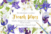 BUNDLE BLUE Florals -85%, an Illustration by watercolorwild.graphics (Thumbnail 7 of 11)