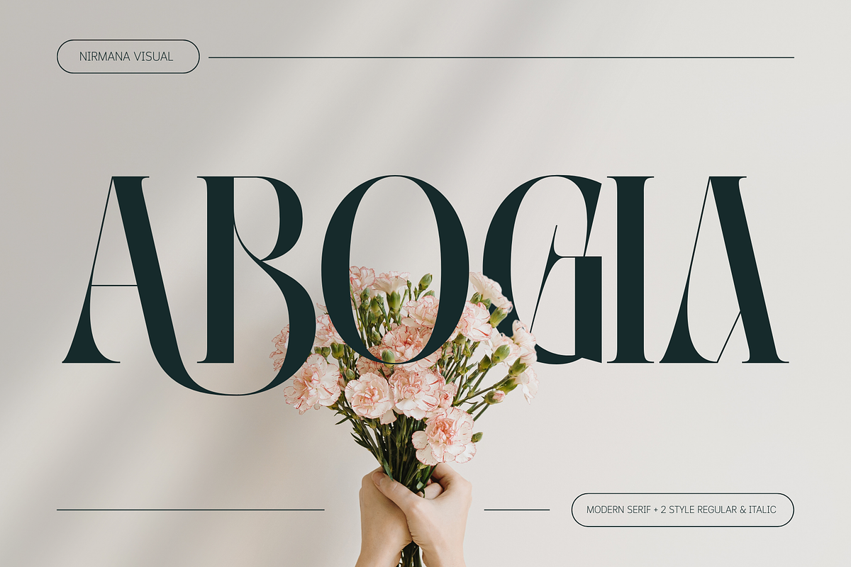 Abogia - Modern Serif Logo Font, a Serif Font by Nirmana Visual (Photo 1 of 16)
