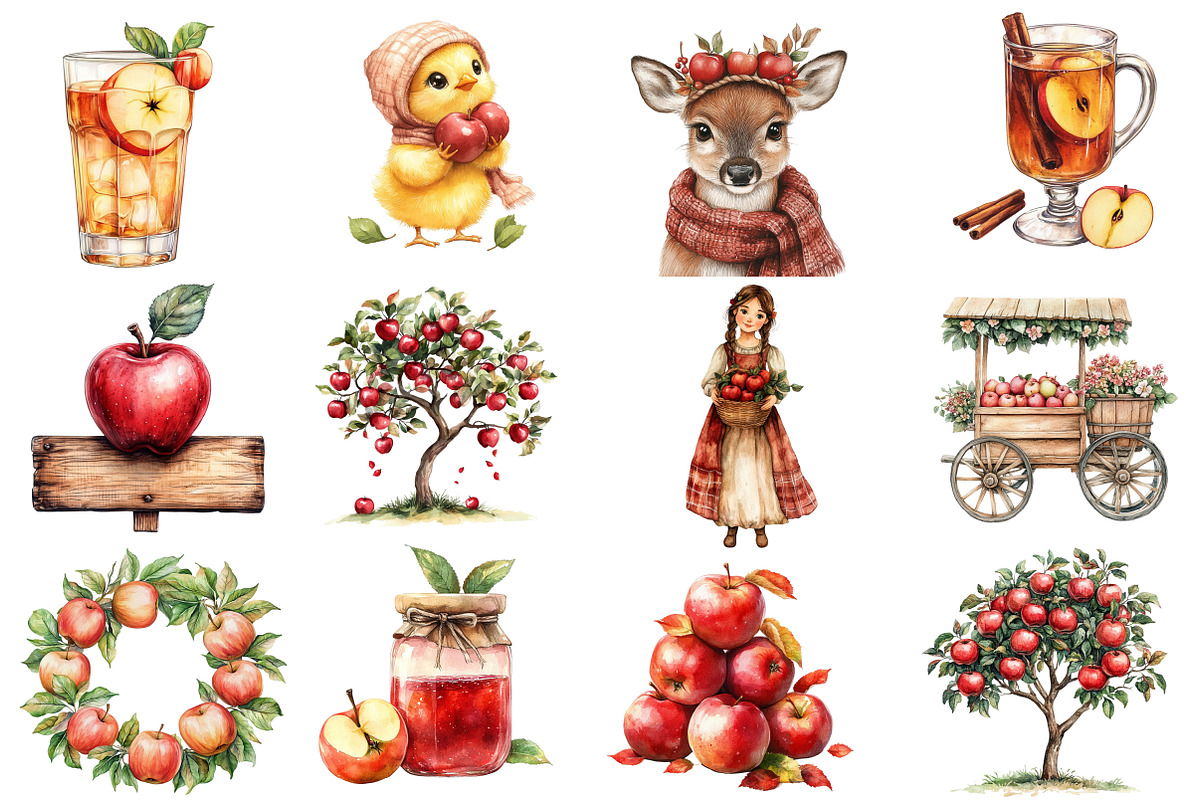 Apple Farm Watercolor, an Illustration by Designworld (Photo 2 of 5)