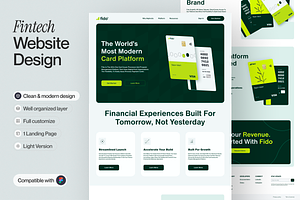 Fintech Landing Page, a Websites & App Template by sajon.co