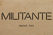 Militante Stencil Font, a Font by Minhocossauro Emporium (Thumbnail 2 of 5)