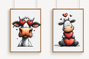 Funny Peeking Valentine Cow Clipart, an Illustration by Libby Wishes (Thumbnail 7 of 8)