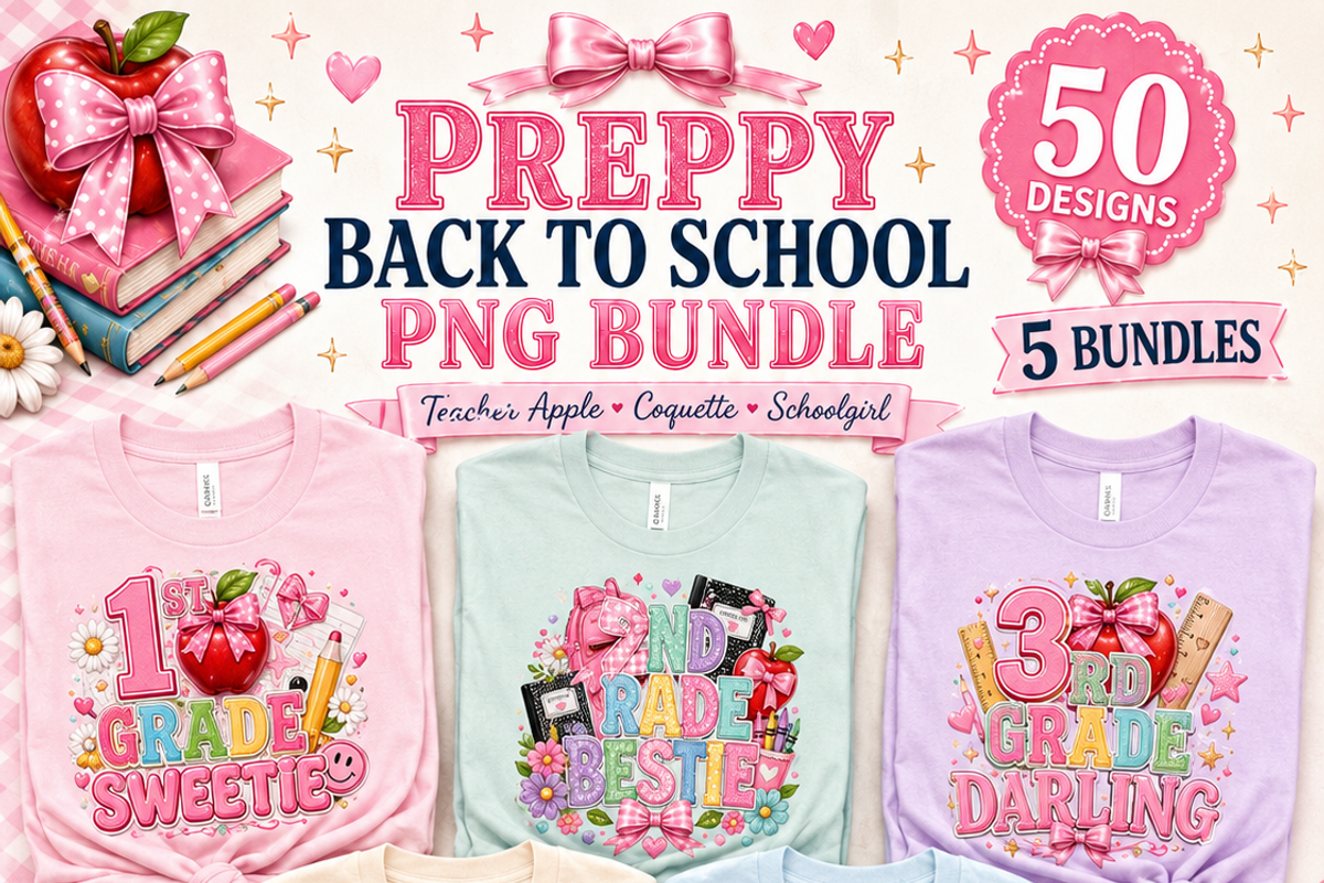 Preppy Back to School PNG Bundle, an Object Illustration by HeavensStar (Photo 3 of 8)