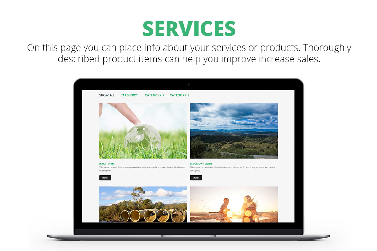 Environmental WordPress Theme, a WordPress Template by Zemez (Photo 3 of 5)