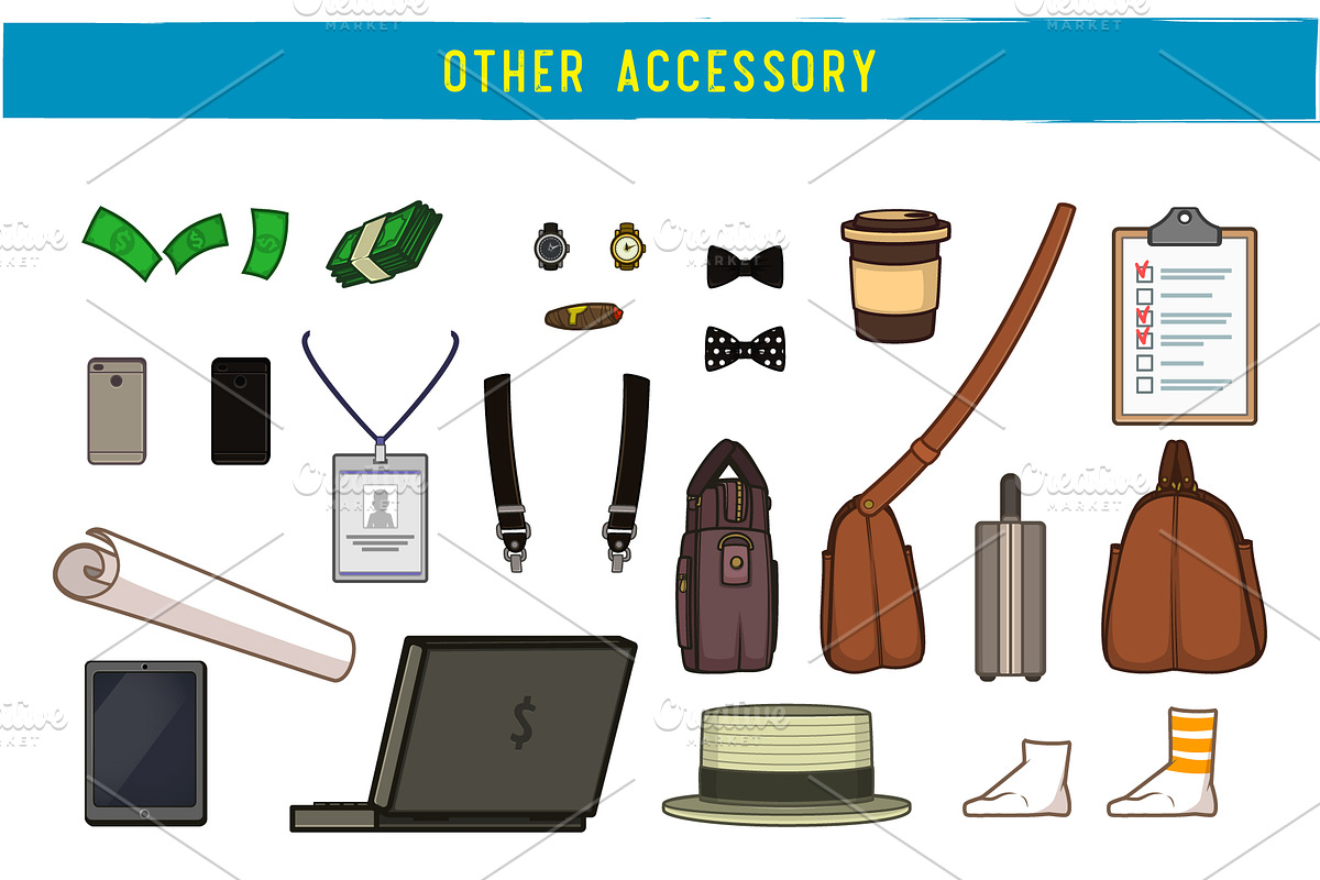 Businessman characters creation kit, a Work Illustration by yuanden graphics (Photo 14 of 15)