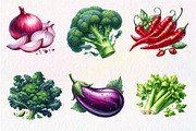 Watercolor Farm Vegetables Clipart, an Illustration by Dream Creation (Thumbnail 3 of 7)