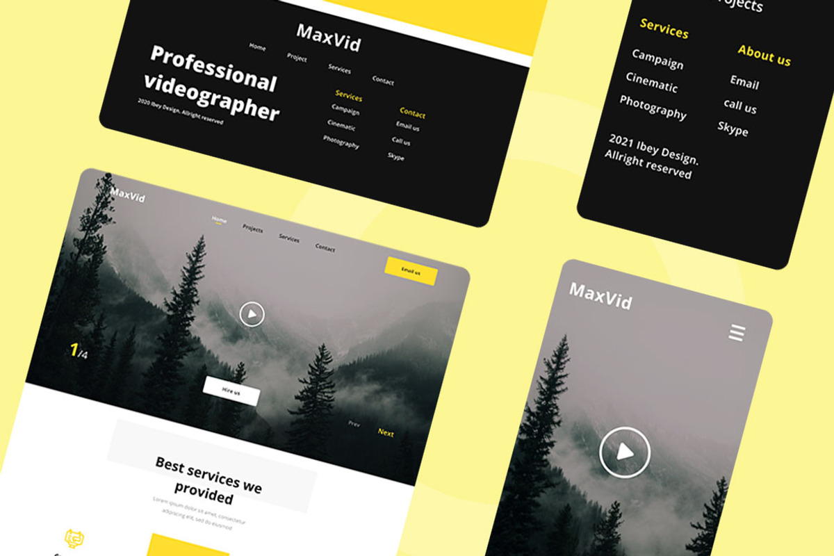 Videographer Web Design, a Wireframe Template by INSPR STD (Photo 2 of 6)