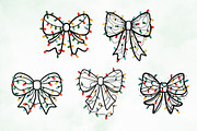 Christmas Light Coquette Bow PNG, an Illustration by Creative Art (Thumbnail 8 of 9)