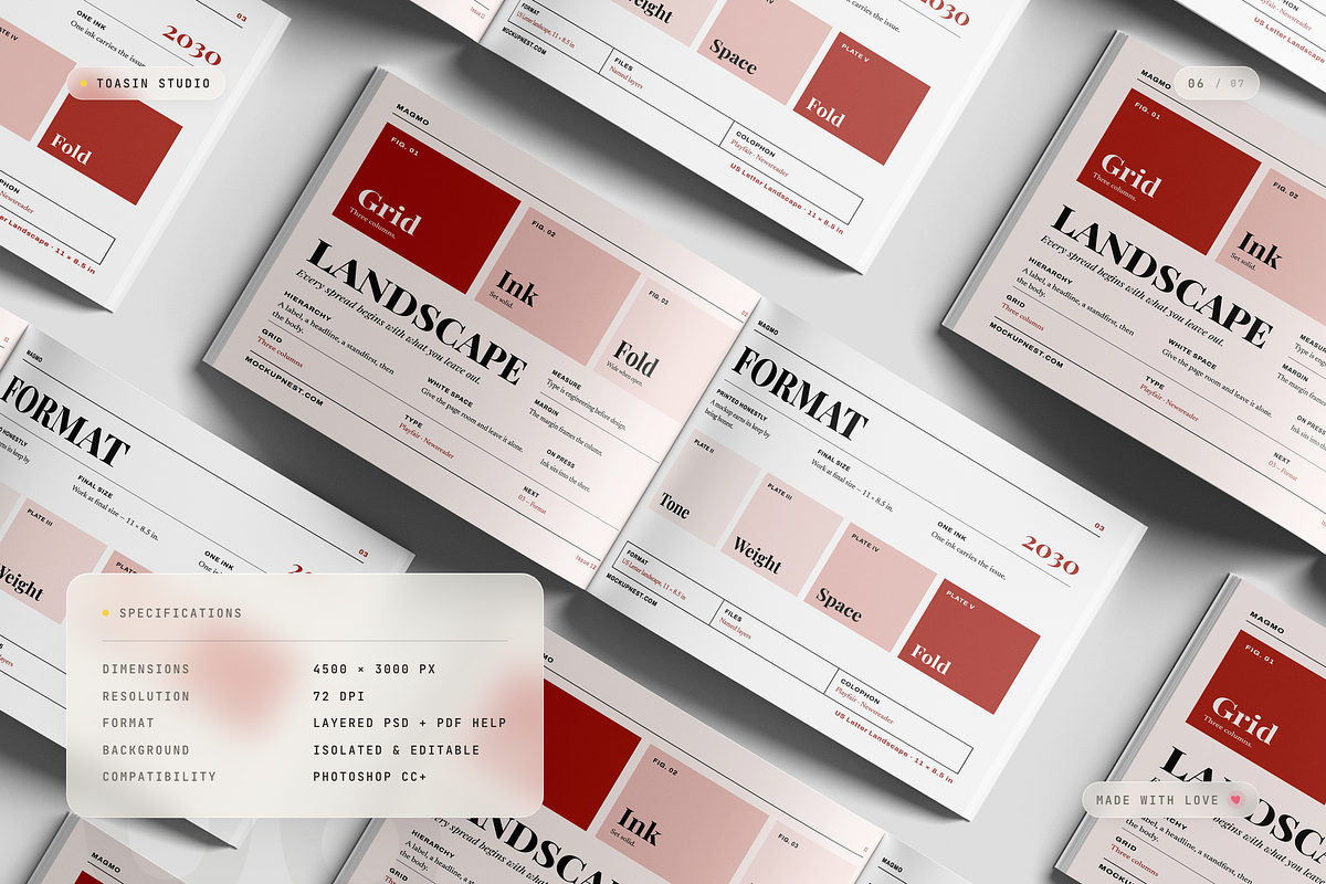Landscape Magazine Mockup, a Books & Magazine Mockup by Toasin Studio (Photo 6 of 7)