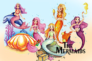 The Mermaids Clipart Images, a Graphic by Whimseez (Thumbnail 1 of 4)