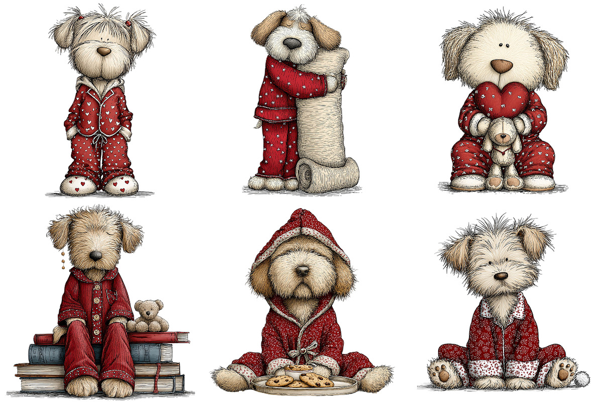 Winter Pijama Dog Clipart, an Illustration by Craft Nest (Photo 2 of 10)