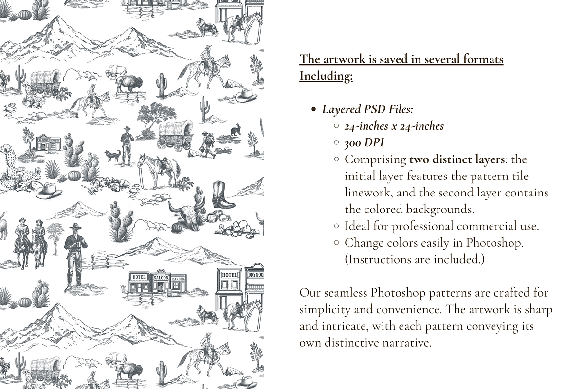 Cowboy Country Toile de Jouy Pattern, a Background Graphic by Hughes Studio (Photo 5 of 8)