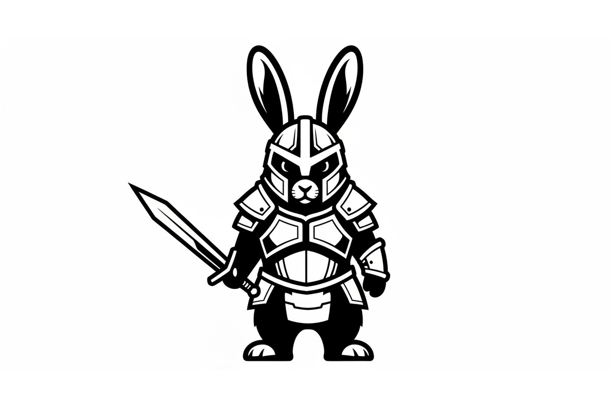 Warrior Bunny Knight Silhouette, an Illustration by jahid234 (Photo 15 of 49)