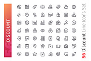 Discount Line Icons Set, an Outline Icon by Voysla's Shop (Thumbnail 2 of 4)