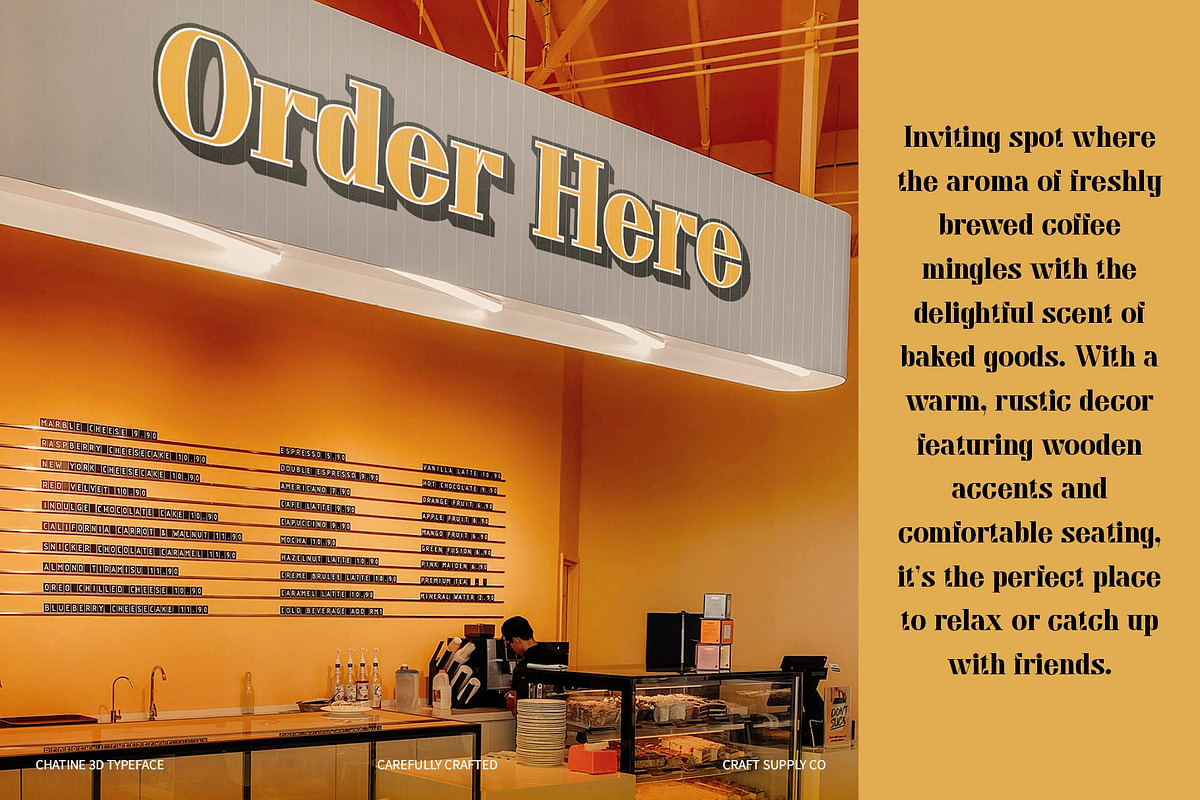 Chatine 3D, a Serif Font by Craft Supply Co. (Photo 7 of 8)