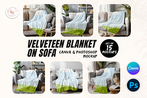 Blanket on Sofa Canva Mockup Bundle