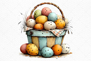 Easter Eggs Basket Clipart Png, an Illustration by Craft Nest (Thumbnail 9 of 11)