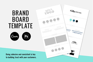 Brand Board Template PSD Canva