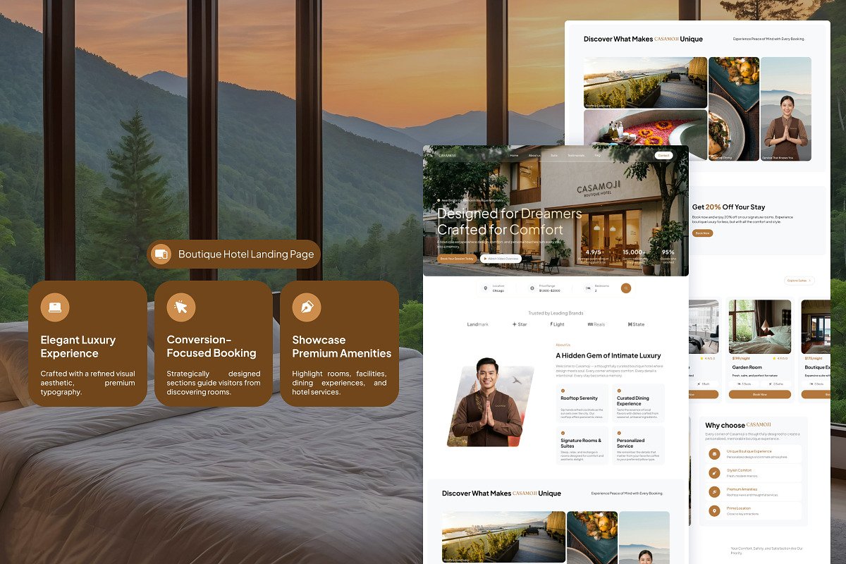 Casamoji - Boutique Hotel Website, a Landing Page Template by Font Kingdom (Photo 3 of 5)